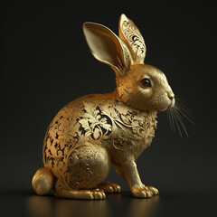 golden easter rabbit, chinese new year 2023, generative AI 