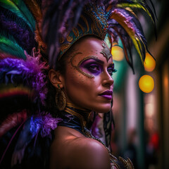 carnival costume, carnival, woman, man, Generative AI - obrazy, fototapety, plakaty