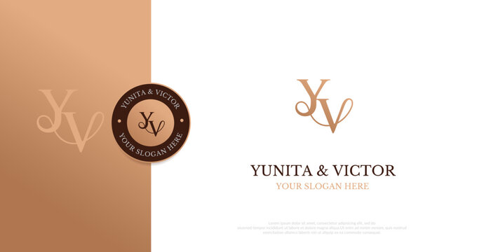 Wedding Logo Initial YV Logo Design Vector