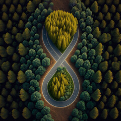 The road to infinity in the middle of the forest, Generative AI