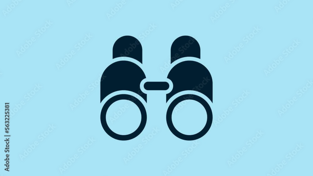 Canvas Prints blue binoculars icon isolated on blue background. find software sign. spy equipment symbol. 4k video