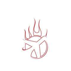 air craft security fire line art logo