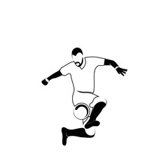 Fototapeta na wymiar soccer player design logo silhouette