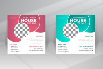 Elegant Home Sale Real Estate Social Media Post, Square Flyer, Apartment Sale Post template for Real Estate Agent