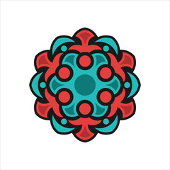 vector multicolor mandala logo template