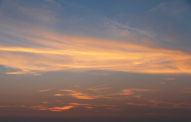beautiful sunset, orange clouds,