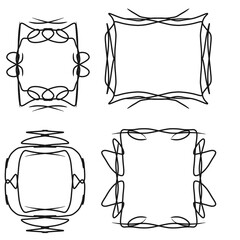 A set of hand-drawn frames on a white background