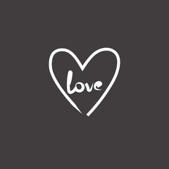 Line art of heart, valentine day celebration card