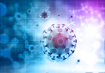 Virus scientific background. 3d illustration..