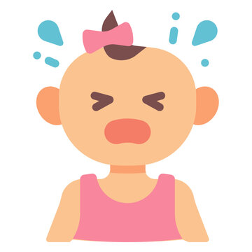 recommend clip art: baby girl crying illustration