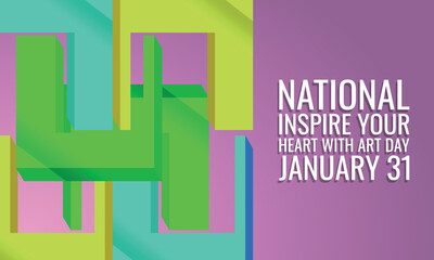 National Inspire Your Heart With Art Day. Design suitable for greeting card poster and banner