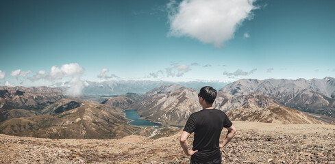 New Zealand landscape from the top of Foggy peak