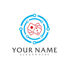 Tech Domino logo vector template, Creative Domino logo design concepts