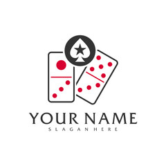 Poker Domino logo vector template, Creative Domino logo design concepts