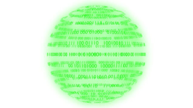 Filmato. Illustrazione 3D. Sfondo mondo digitale. Sequenza di zero e uno concetto di connessione globale tra persone, social network, e dispositivi informatici.