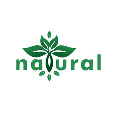 Flat nature concept logotype, Organic logo design