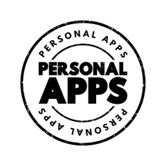 Personal Apps text stamp, concept background