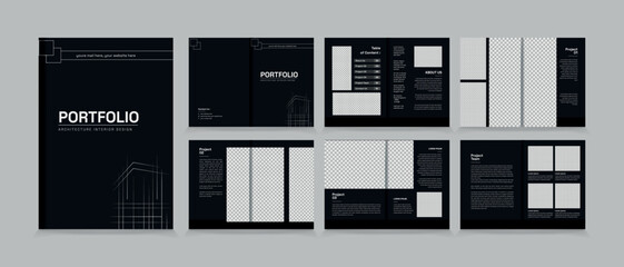 Architecture and interior portfolio layout design, a4 standard size print ready brochure template. 
Architecture portfolio design, a4 size brochure design for interior.