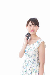 猛暑・汗をかく女性