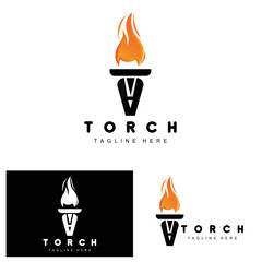 Torch Logo, Fire Design, Letter Logo, Product Brand Icon