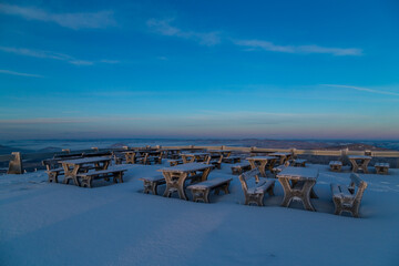 panorama from ještěd in winter