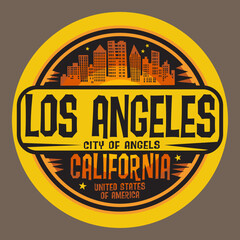 Abstract stamp or emblem with the name of Los Angeles, California, vector illustration