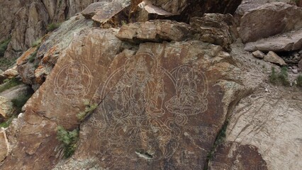 rock paintings, buddha