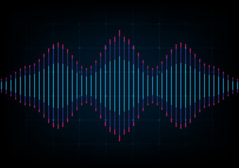 Digital sound wave futirstic line technology. Sonar signal voice equalizer
