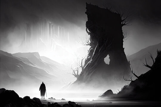Fantasy gaming wallpaper, Generative AI
