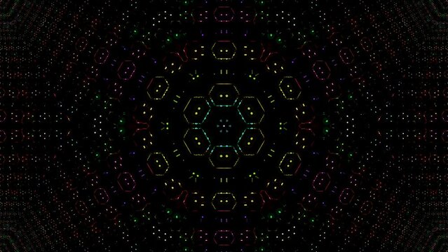 Abstract Kaleidoscope pattern with full colors. Magic mandala. 4k	