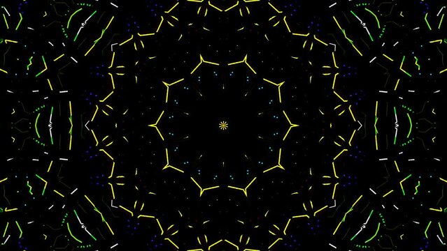 Abstract Kaleidoscope pattern with full colors. Magic mandala. 4k	