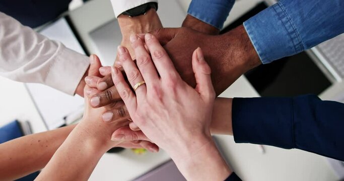 Directly Above Shot Of Medical Team Stacking Hands Together
