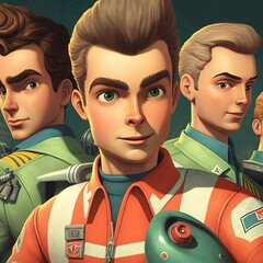 Cartoon men Created with Generative AI