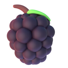 Blackberry in 3D render for graphic asset web presentation or other