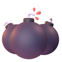 Bomb in 3D render for graphic asset web presentation or other