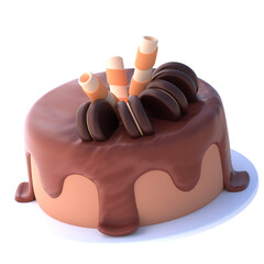 Cake in 3D render for graphic asset web presentation or other