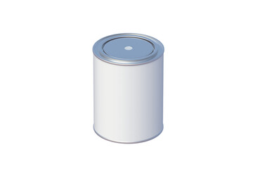 One paint can isolated on white background. 3d render