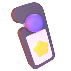 Door Hanger in 3D render for graphic asset web presentation or other