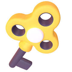 Key in 3D render for graphic asset web presentation or other