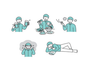 生活習慣を引き起こす習慣のイメージイラスト素材