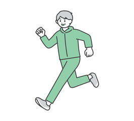 ランニングをする男性のイラスト素材