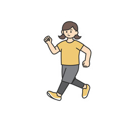 ウォーキングする子どものイラスト素材