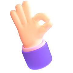 Okay Sign in 3D render for graphic asset web presentation or other