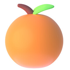 Orange in 3D render for graphic asset web presentation or other