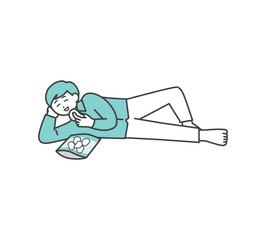 だらだらしてる男性のイラスト素材