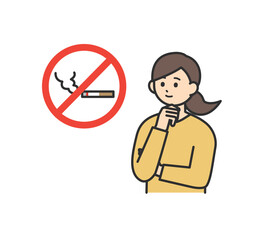 煙草を吸う女性のイラスト素材