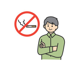 煙草を吸う男性のイラスト素材