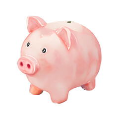 piggy bank digital drawing with watercolor style illustration