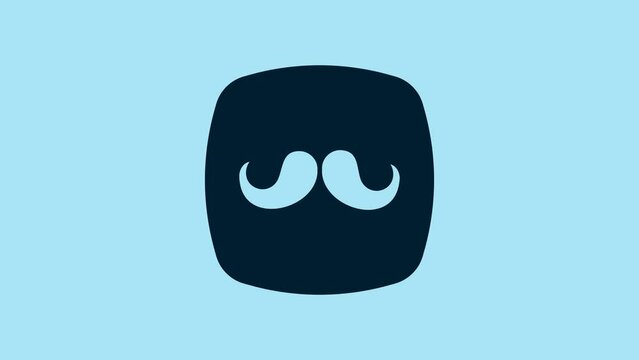 Blue Barbershop icon isolated on blue background. Hairdresser logo or signboard. 4K Video motion graphic animation