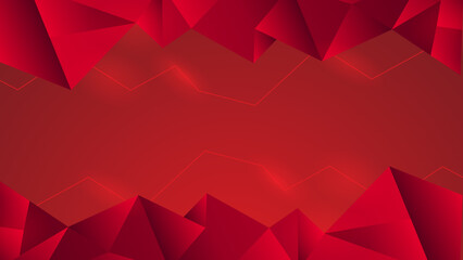Gradient red geometric pattern, abstract background template.